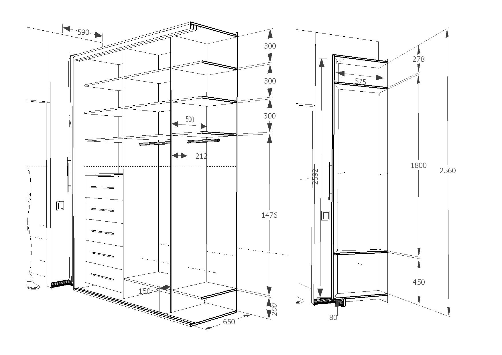 шкаф для одежды проектирование